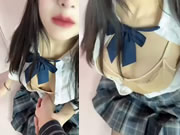 中国の完璧な女の子のセクシーな短いスカートの愛撫